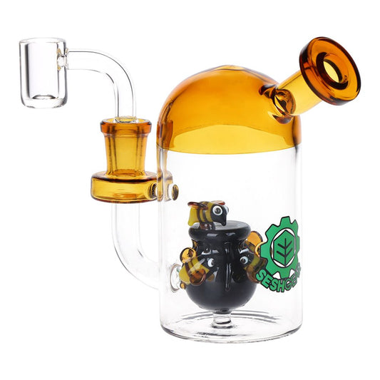 SeshGear Buzzin' Around the Honey Pot Glass Dab Rig - 5" by Smoke Drop | Buddy Brandz | Buddy Brandz