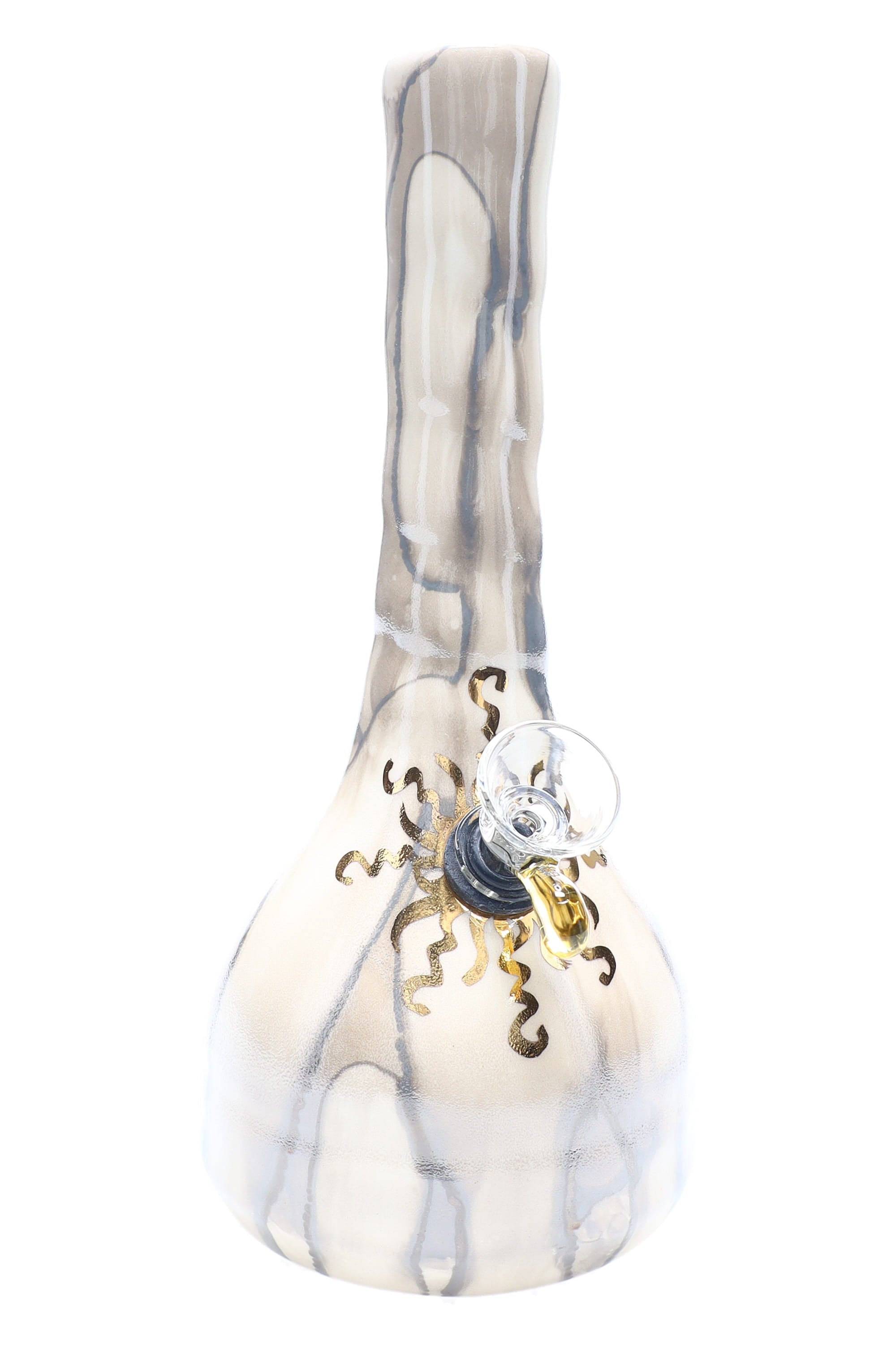 Ancient Creations Gold Sunburst Ceramic Beaker Bong - Made in USA by Smoke Drop - view 6 | Buddy Brandz