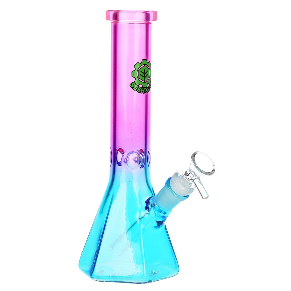 SeshGear Prismatic Bliss Ombre Glass Water Pipe | 10" | 14mm F by Smoke Drop - view 4 | Buddy Brandz