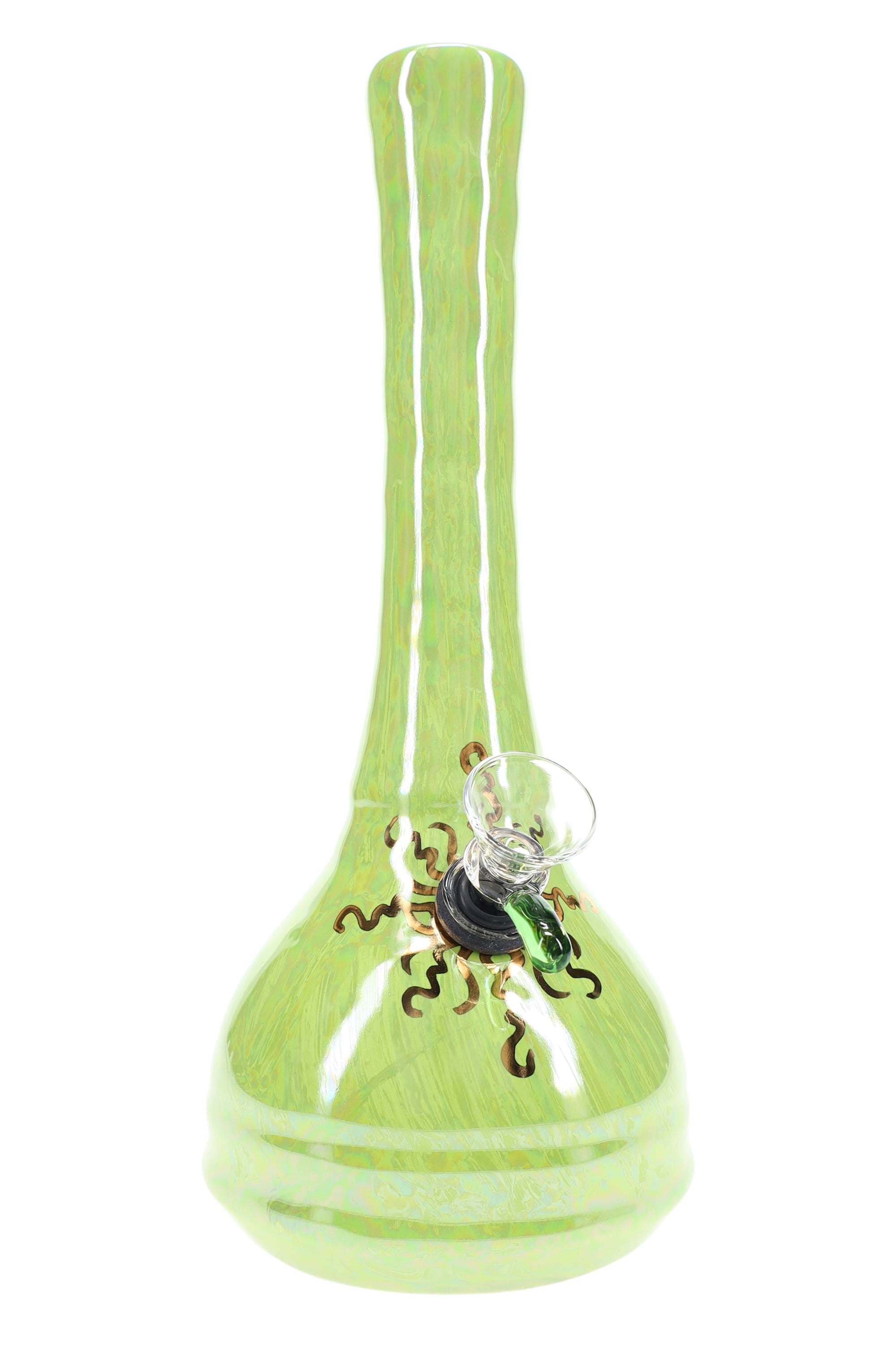 Ancient Creations Gold Sunburst Ceramic Beaker Bong - Made in USA by Smoke Drop - view 20 | Buddy Brandz
