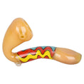 Load image into Gallery viewer, Groovy Waves Sherlock Glass Hand Pipe by Smoke Drop - view 2 | Buddy Brandz

