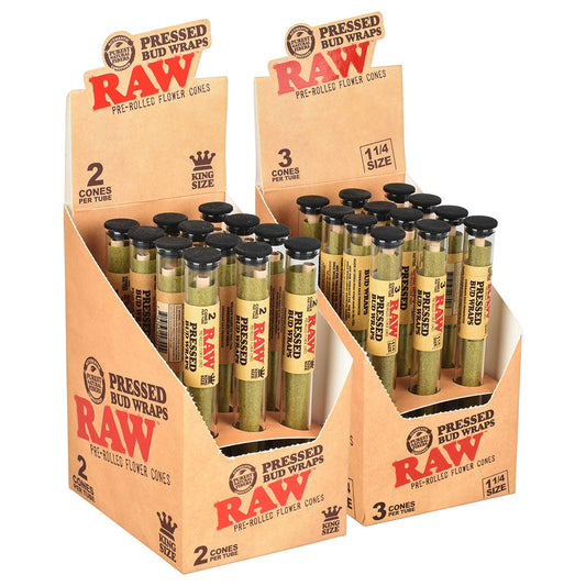 RAW Pressed Bud Wrap Cone | 12pc Display by Smoke Drop | Buddy Brandz | Buddy Brandz