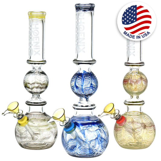 Phoenix Rising Bubble Ball Water Pipe - 10.75"/Colors Vary by Smoke Drop | Buddy Brandz | Buddy Brandz