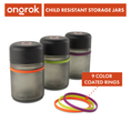 Load image into Gallery viewer, Ongrok Child Resistant Glass Storage Jar, 3 pack x 180ml each by Smoke Drop - view 4 | Buddy Brandz
