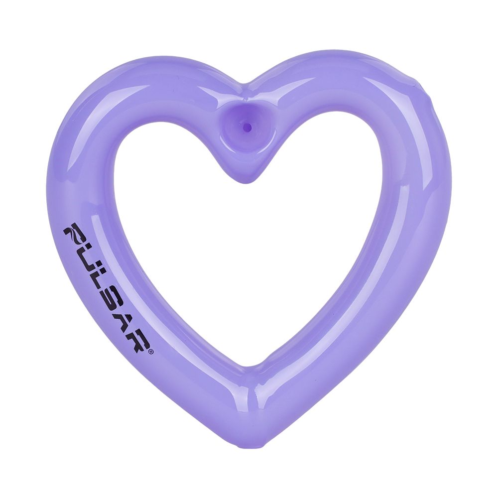 2PC SET - Pulsar Balloon Heart Glass Hand Pipe - 4.5" / Assorted Colors by Smoke Drop - view 4 | Buddy Brandz
