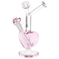 Load image into Gallery viewer, Pulsar Double Kiss Heart Glass Water Pipe - 11" / 14mm F by Smoke Drop - view 3 | Buddy Brandz
