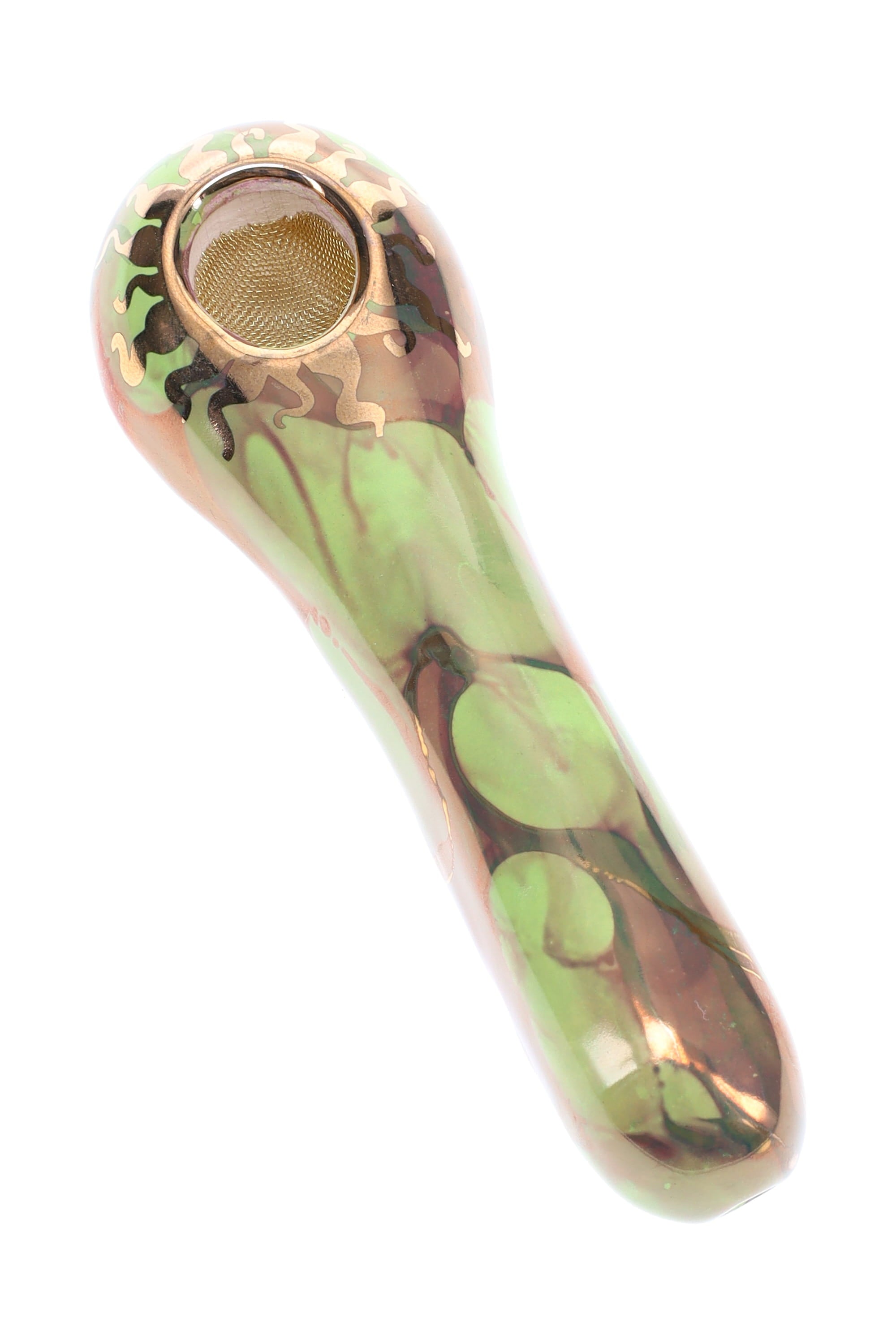 Ancient Creations Ceramics Spoon Hand Pipe – Brass Screen – Made in USA by Smoke Drop - view 3 | Buddy Brandz