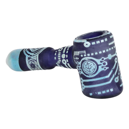 Circuits of Love Sandblasted Glass Hand Pipe - 4.75" by Smoke Drop - view 2 | Buddy Brandz - alternate view | Buddy Brandz