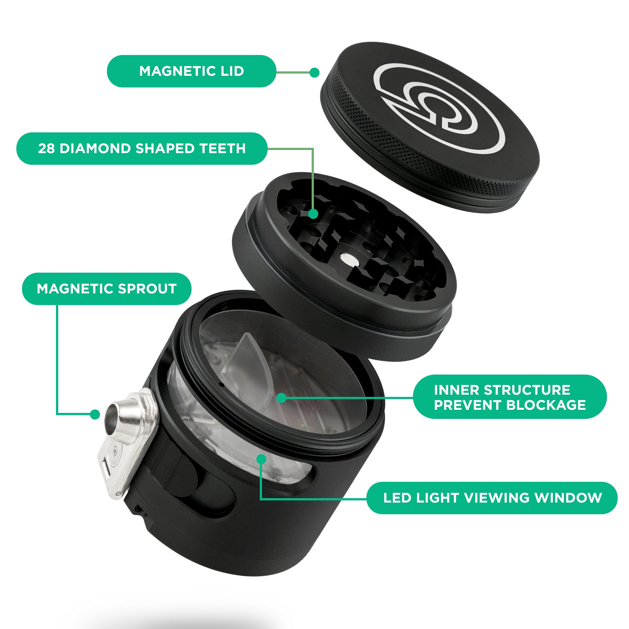 Tectonic9 Auto Dispensing Grinder by Smoke Drop - view 10 | Buddy Brandz