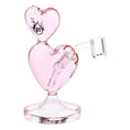 Load image into Gallery viewer, Pulsar Two-Hearted Glass Dab Rig | 6.5" | 14mm F by Smoke Drop - view 2 | Buddy Brandz
