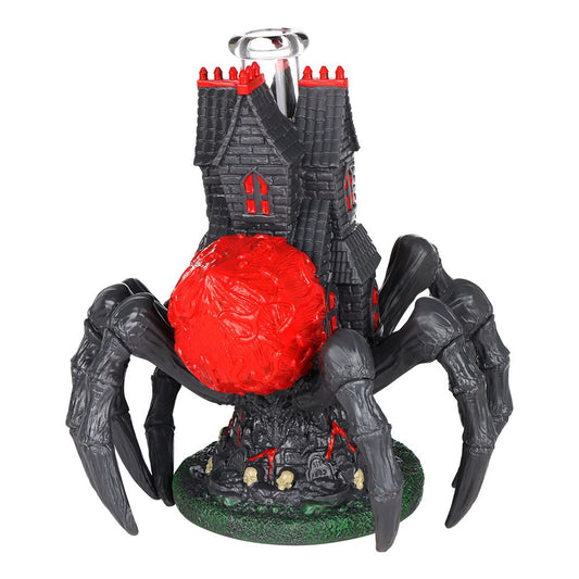 All Seeing Arachnid Castle Glass & Vinyl Water Pipe - 10.25" / 14mm F - alternate view | Buddy Brandz