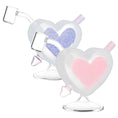 Load image into Gallery viewer, Heart Sparkles Glass Mini Rig - 4.5" / 10mm F / Colors Vary by Smoke Drop | Buddy Brandz
