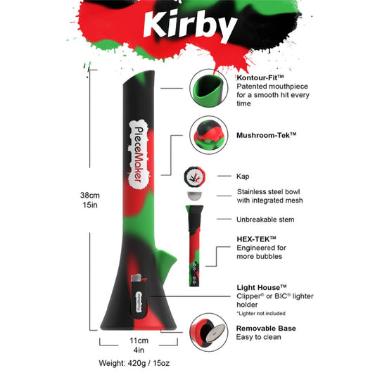 Piecemaker Kirby Silicone Water Pipe by Smoke Drop - view 2 | Buddy Brandz - alternate view | Buddy Brandz