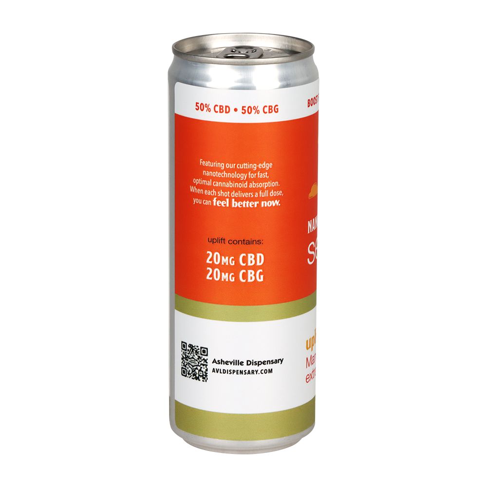 24CT CASE - Asheville Dispensary Nano Cannabis D9 Uplift Seltzer - 12oz / 40mg / Mango / Lions Mane Extract / B12
