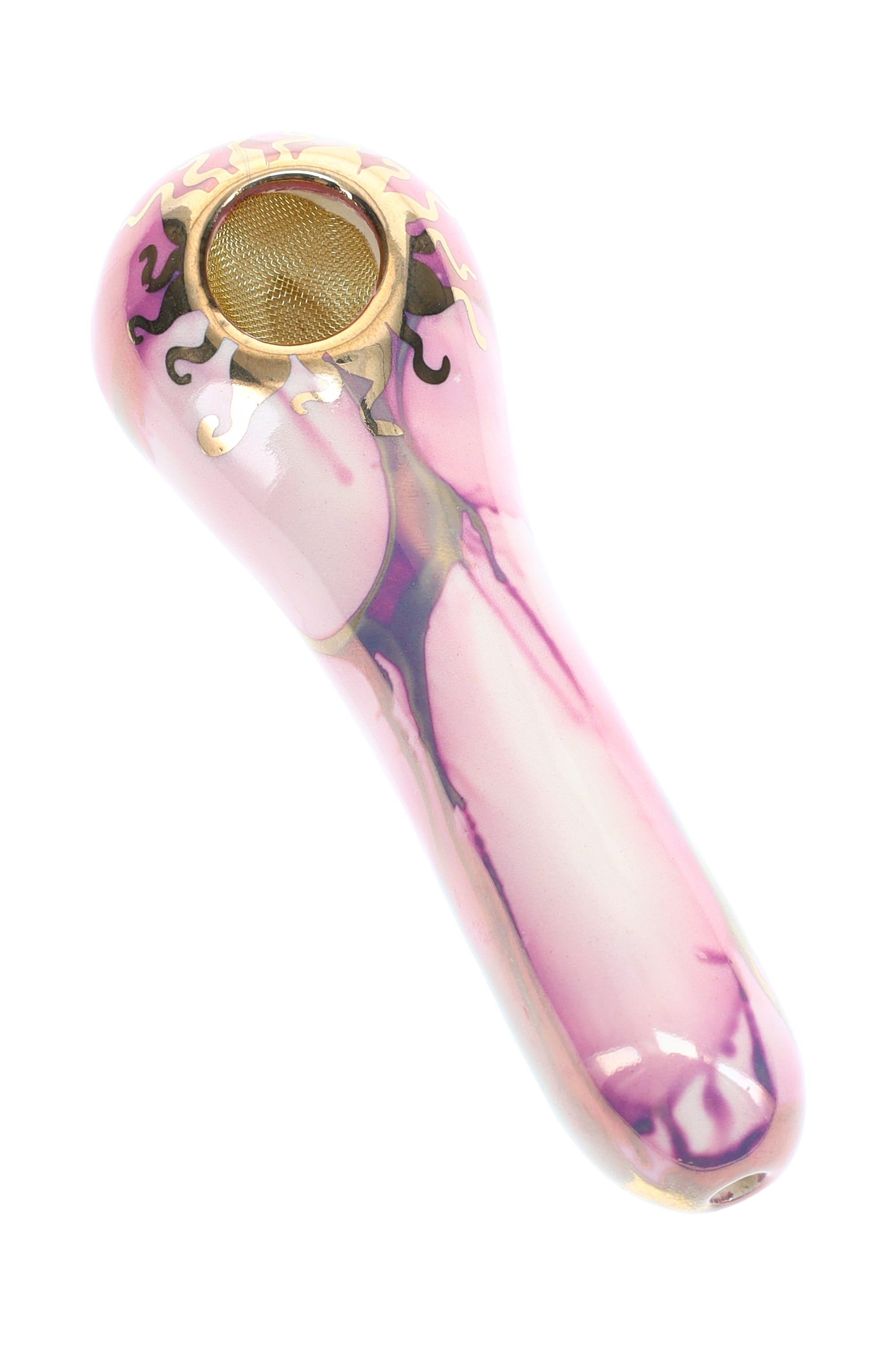 Ancient Creations Ceramics Spoon Hand Pipe – Brass Screen – Made in USA by Smoke Drop - view 2 | Buddy Brandz