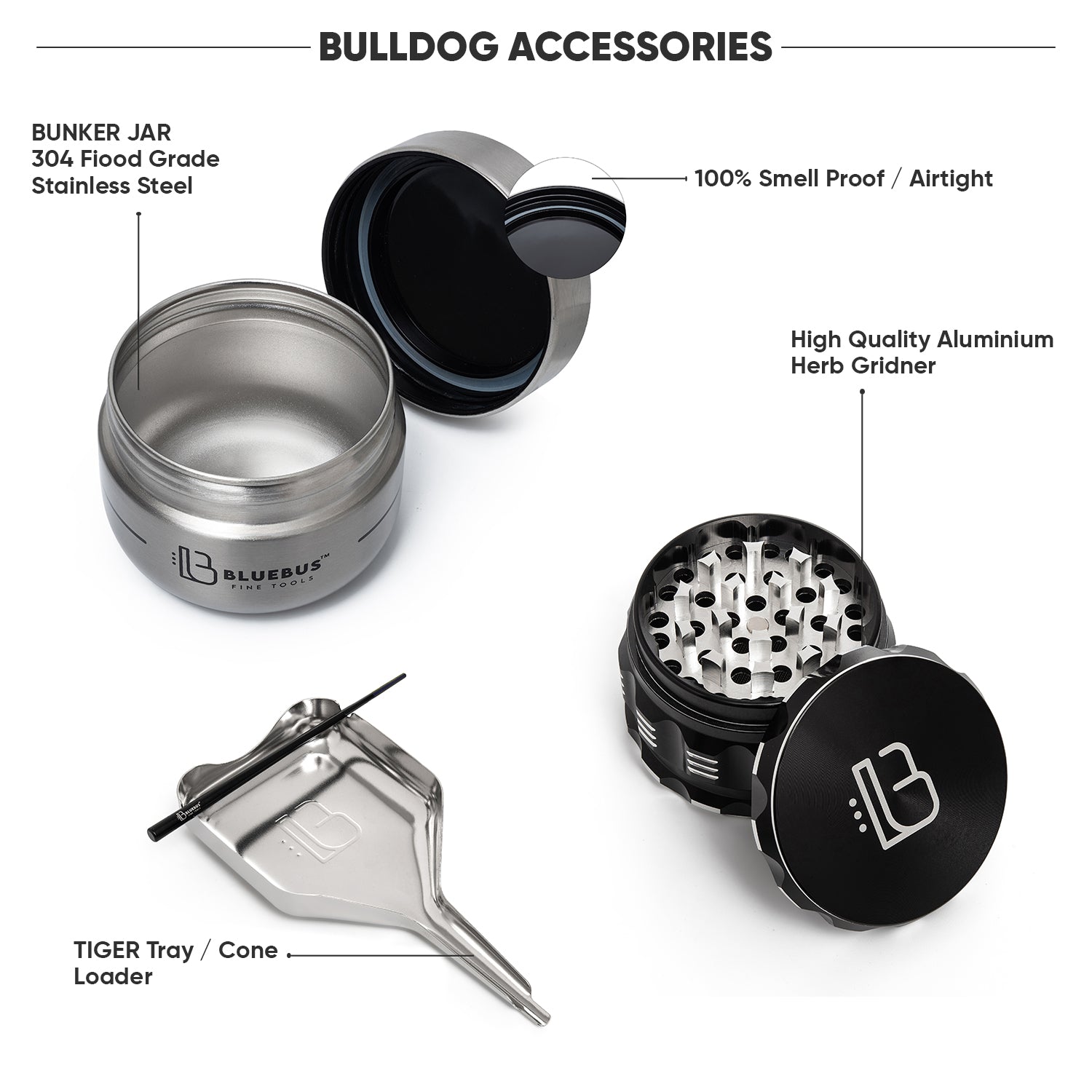BULLDOG Smell Proof Bag and session kit by Smoke Drop - view 2 | Buddy Brandz