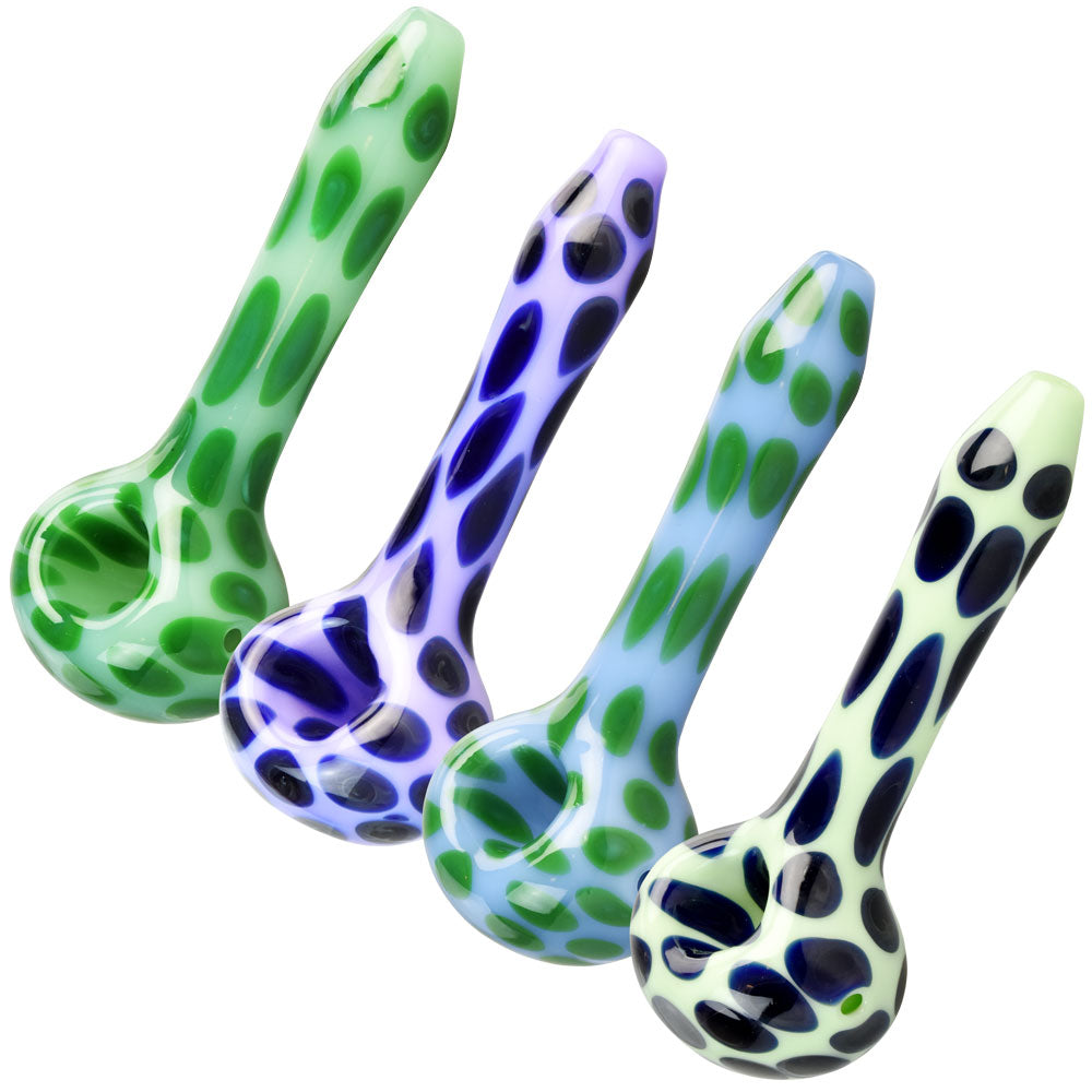 Pulsar Animal Spots Spoon Pipe - 4.5" / Colors Vary by Smoke Drop | Buddy Brandz