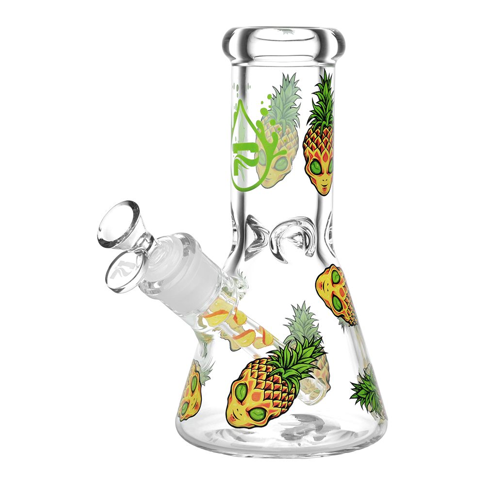 Pulsar Pine alien Design Series Glass Beaker Water Pipe by Smoke Drop | Buddy Brandz
