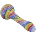 Load image into Gallery viewer, Rainbow Tie-Dye Glass Spoon Pipe by Smoke Drop | Buddy Brandz
