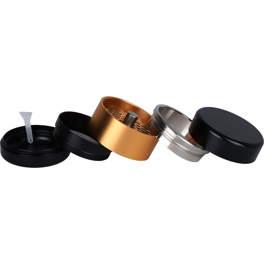 Aluminum Manually Operated Herb Mill - 5pc / 2.5" / Colors Vary by Smoke Drop - view 4 | Buddy Brandz