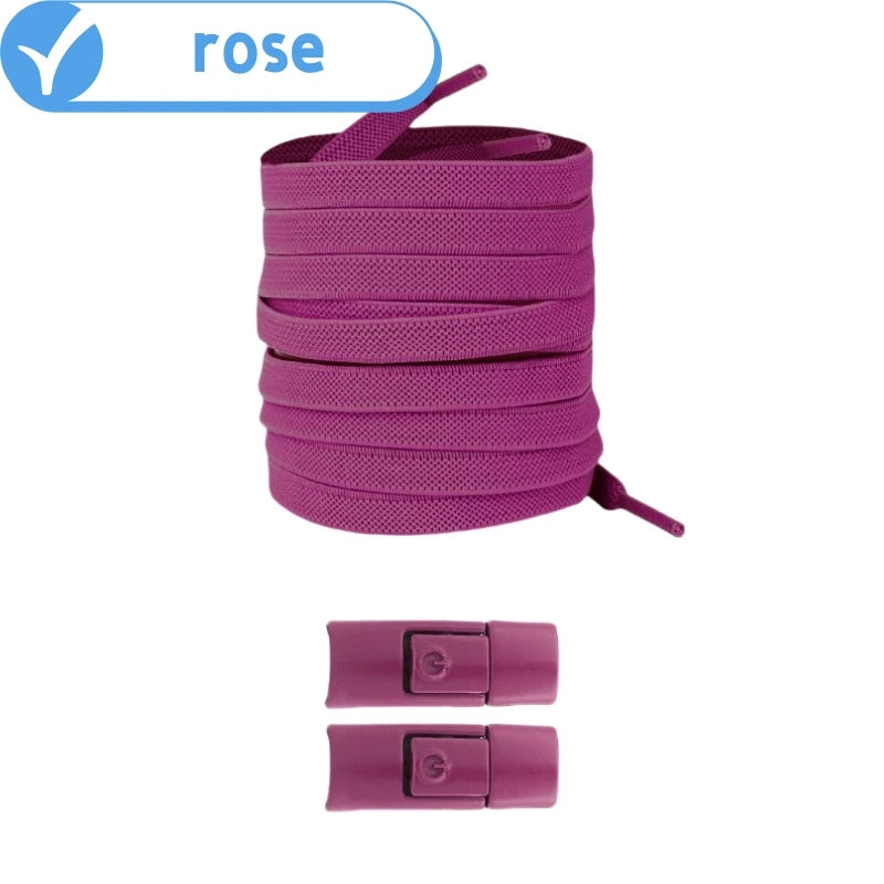 New Without Ties Elastic Laces No Tie Shoe Laces Press Lock Shoelaces Sneaker Kids Adult 8MM Widened Flat Shoelace for Shoes by Buddy Brandz - view 10 | Buddy Brandz