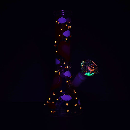 Pinky Hearts Beaker Glass Water Pipe - 10" by Smoke Drop - view 2 | Buddy Brandz - alternate view | Buddy Brandz