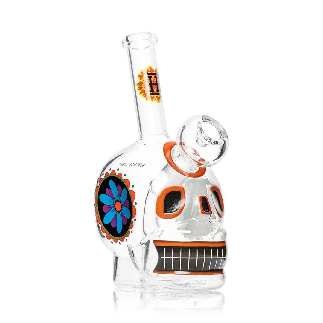Dia De Los Muertos Skull Bong 6.1" by Smoke Drop - view 4 | Buddy Brandz