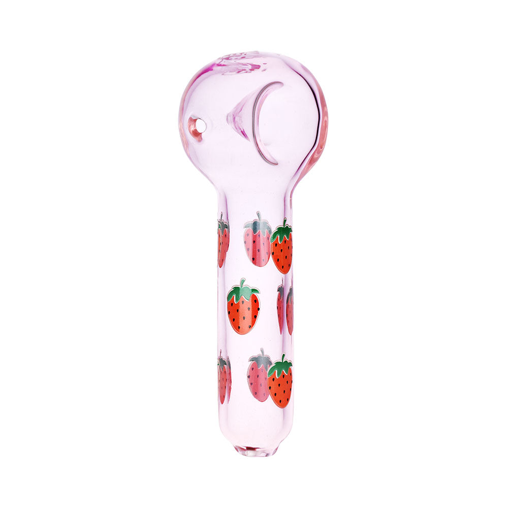 Pulsar Fruit Series Strawberry Cough Herb Pipe Glow Duo - 10" / 14mm F by Smoke Drop - view 3 | Buddy Brandz