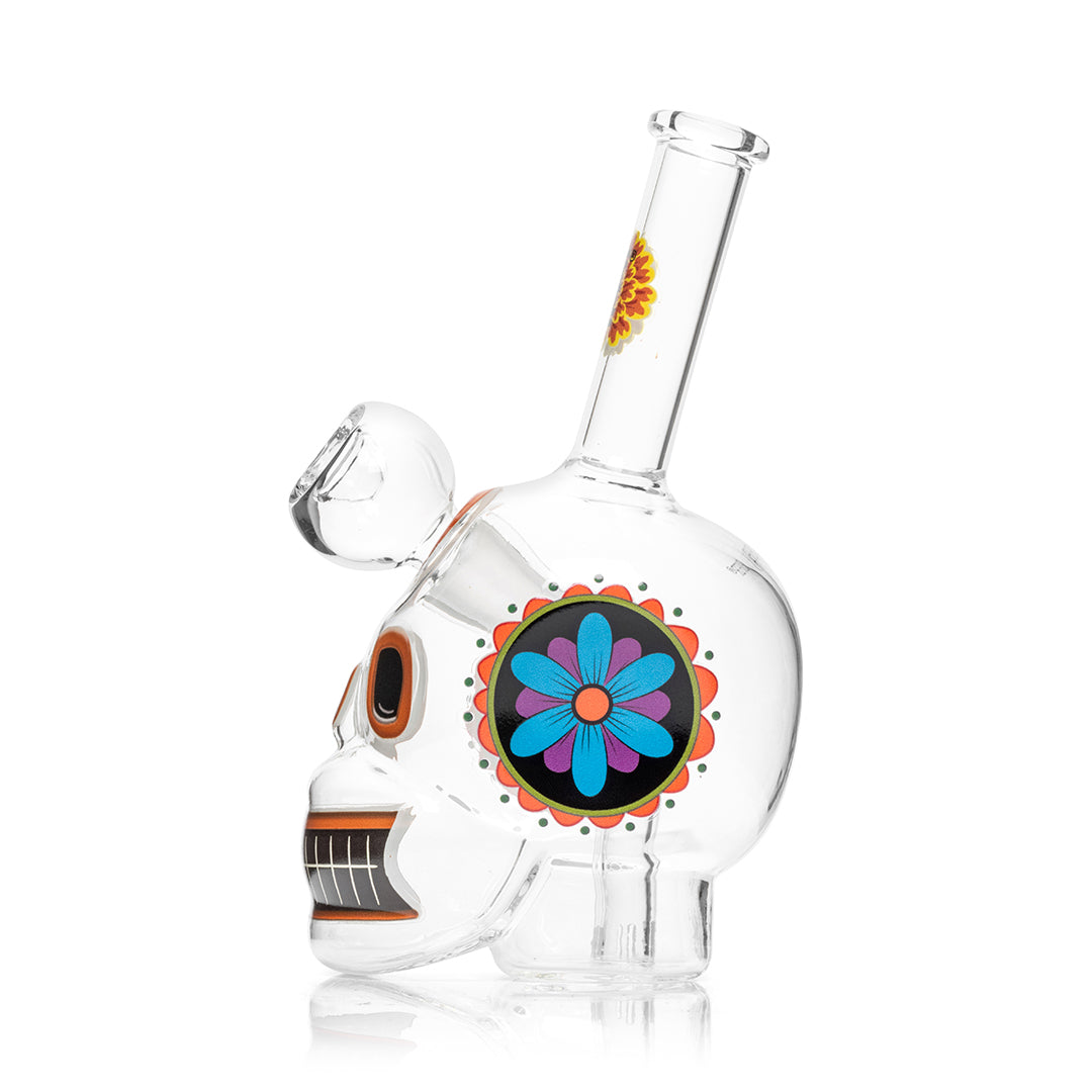 Dia De Los Muertos Skull Bong 6.1" by Smoke Drop - view 7 | Buddy Brandz