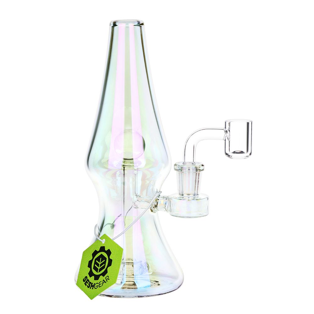SeshGear Lava Lamp Electroplated Ombre Glass Dab Rig - 8" / 14mm F by Smoke Drop | Buddy Brandz