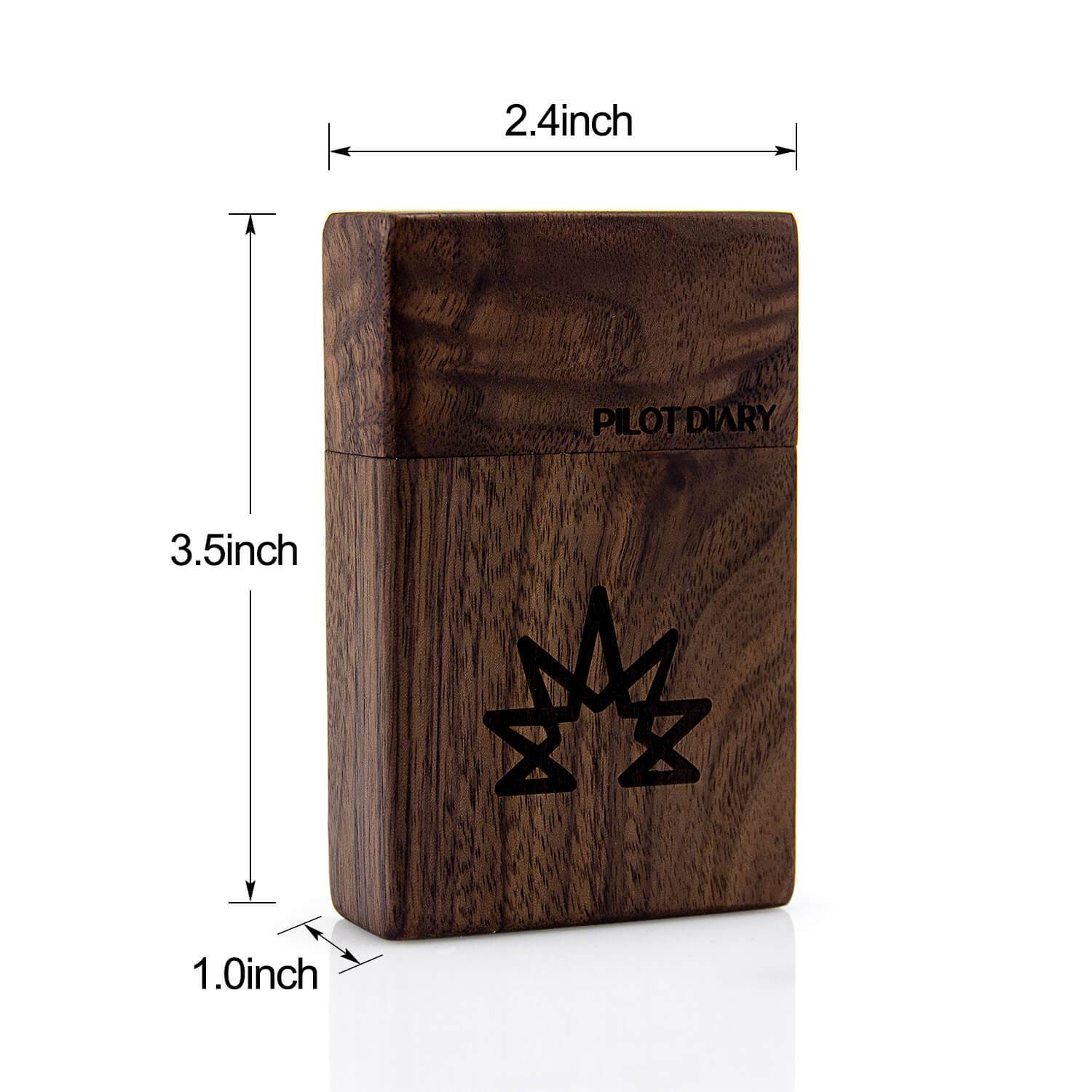 Wood Dugout With Glass One Hitter Pipe