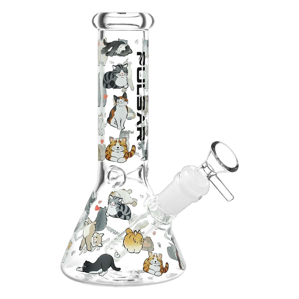 Pulsar Kitten Corral Beaker Glass Water Pipe - 7.75" by Smoke Drop | Buddy Brandz