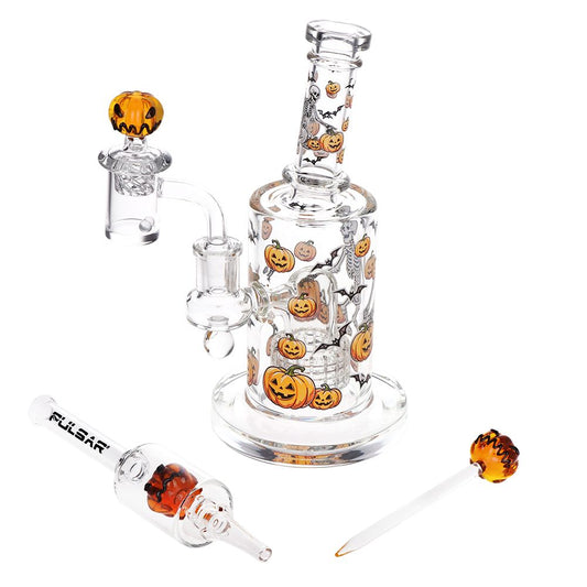 Pulsar Halloween Ball Glass Dab Rig Set - 7.75" / 14mm F | Buddy Brandz