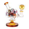 Laad de afbeelding in de Gallery-viewer, Playful Creatures Ball Glass Water Pipe - 6" / 14mm F
