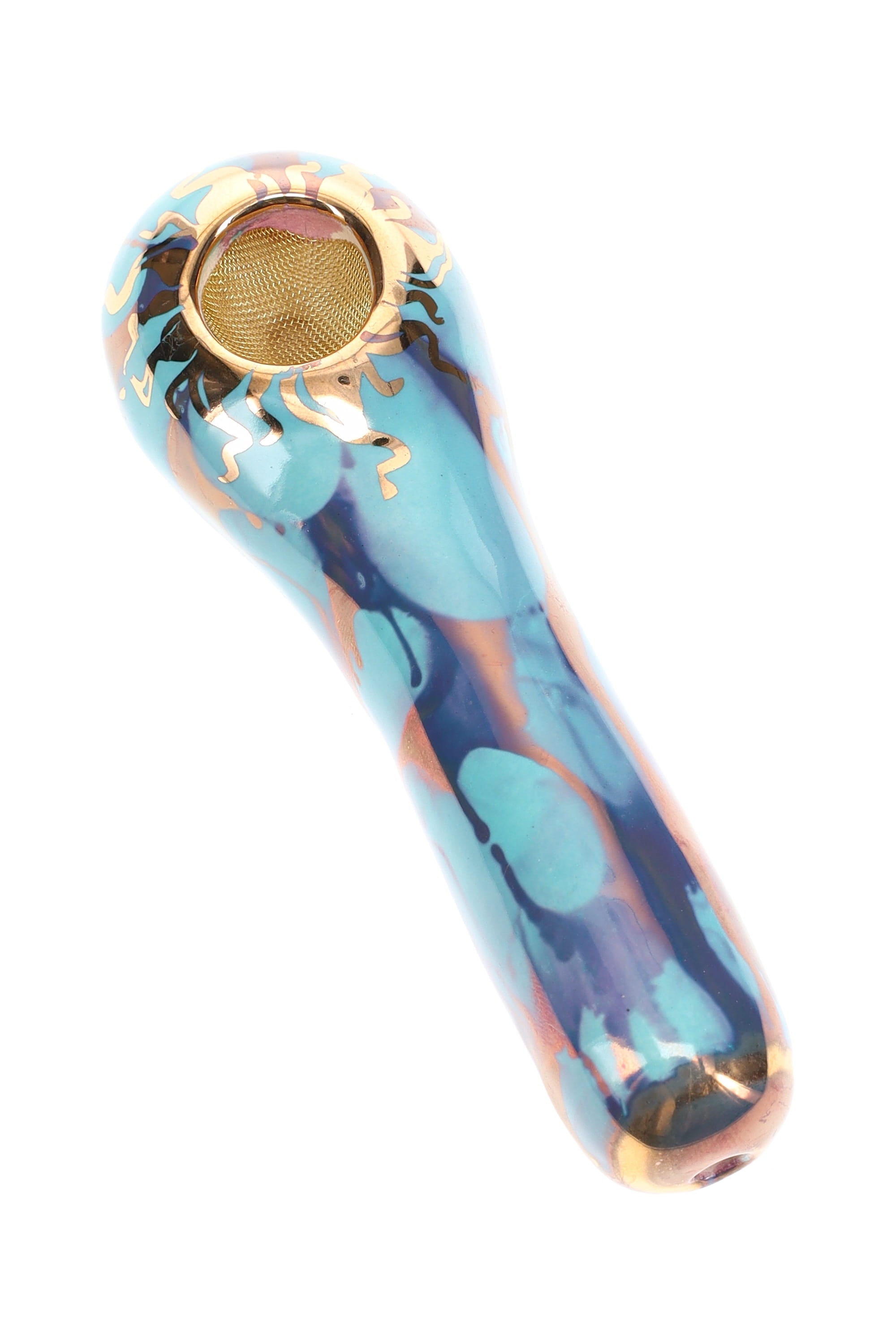 Ancient Creations Ceramics Spoon Hand Pipe – Brass Screen – Made in USA by Smoke Drop - view 5 | Buddy Brandz