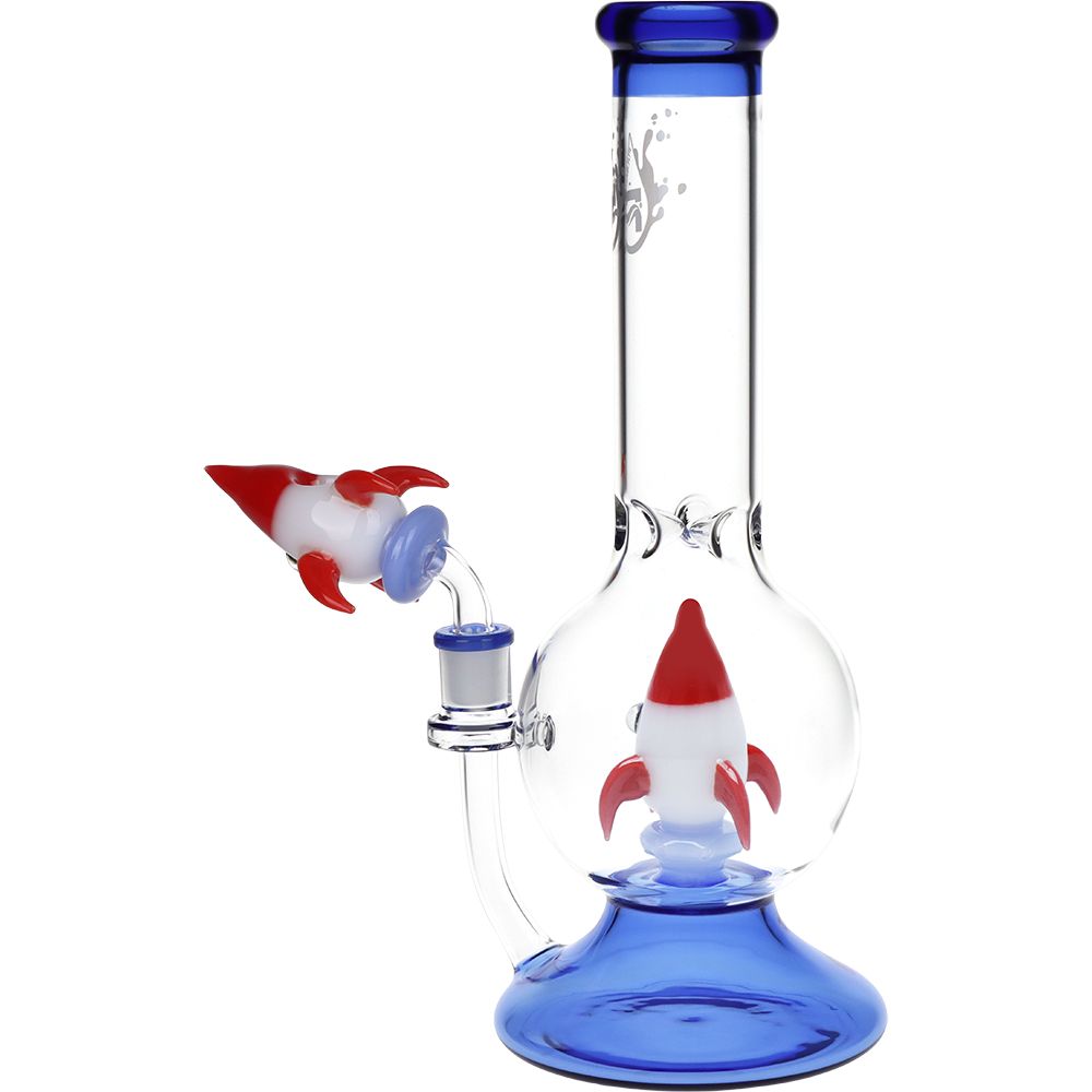Pulsar Rocketship Glass Water Pipe - 12" / 14mm F by Smoke Drop - view 6 | Buddy Brandz