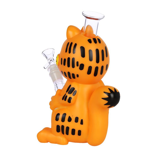 Stoned Orange Cat Glass & Vinyl Water Pipe - 8.7" / 14mm F - alternate view | Buddy Brandz