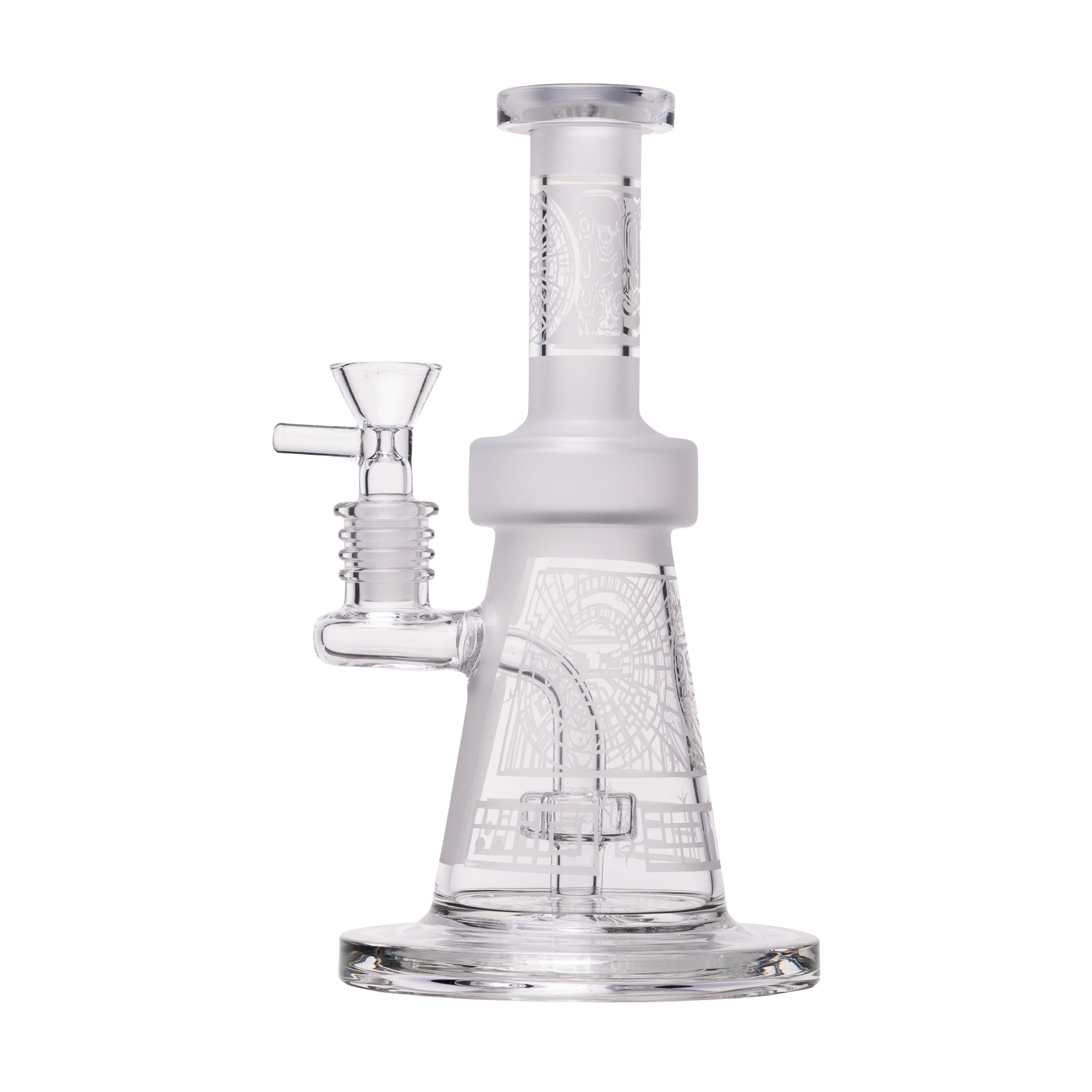 Human Grade Aztec (Sandblasted) Glass Water Pipe by Smoke Drop - view 7 | Buddy Brandz