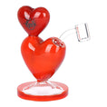 Load image into Gallery viewer, Pulsar Two-Hearted Glass Dab Rig | 6.5" | 14mm F by Smoke Drop - view 3 | Buddy Brandz

