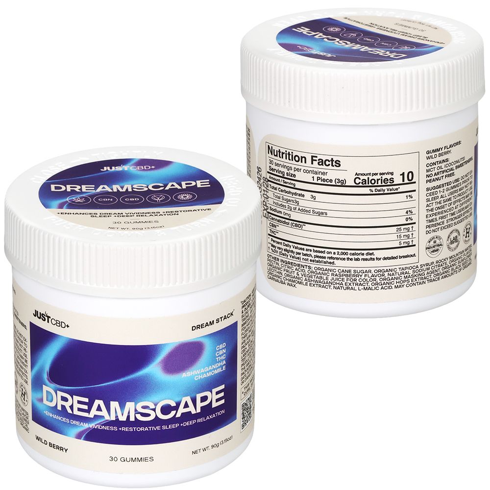 JUST CBD Dreamscape THC Gummies Jar - 1350mg / 3.15oz / 30pc / Wildberry