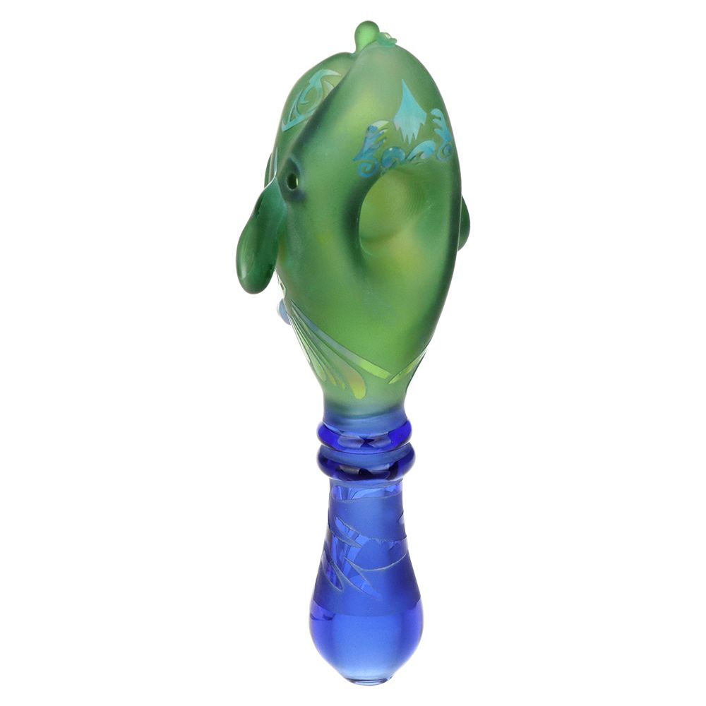 Braids of Avatar Sandblasted Glass Hand Pipe - 5.75" by Smoke Drop - view 2 | Buddy Brandz