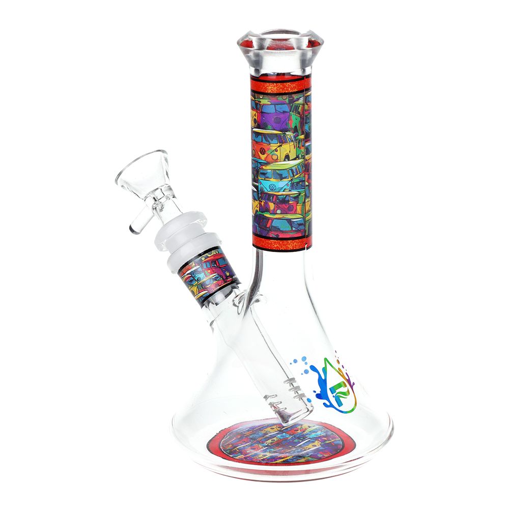 Pulsar Design Series Flared Beaker Glass Water Pipe by Smoke Drop - view 6 | Buddy Brandz