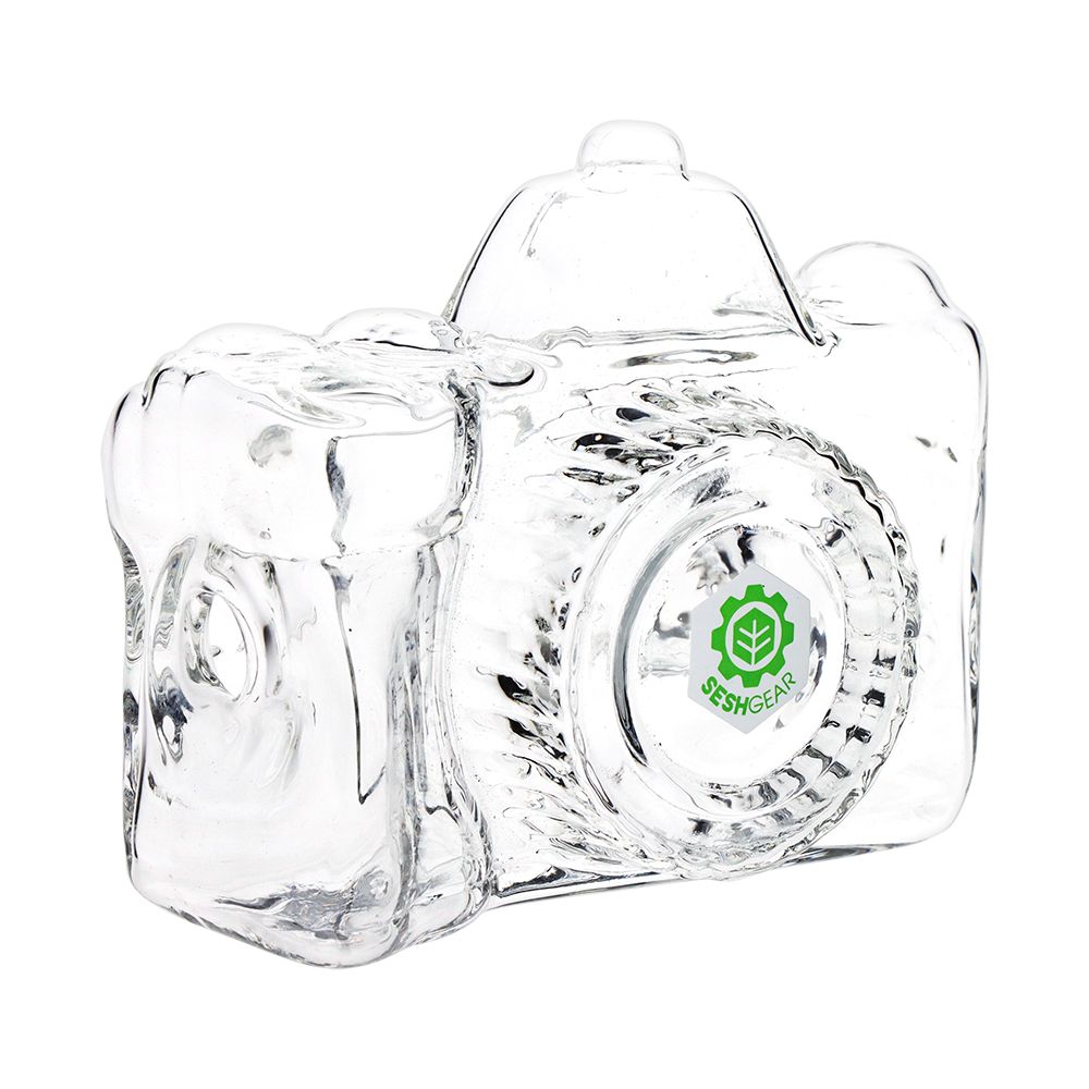 SeshGear Old School Camera Glass Hand Pipe - 3.75" / Clear by Smoke Drop | Buddy Brandz