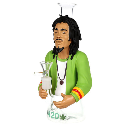 Reggae Legend Glass & Vinyl Water Pipe - 9" / 14mm F | Buddy Brandz