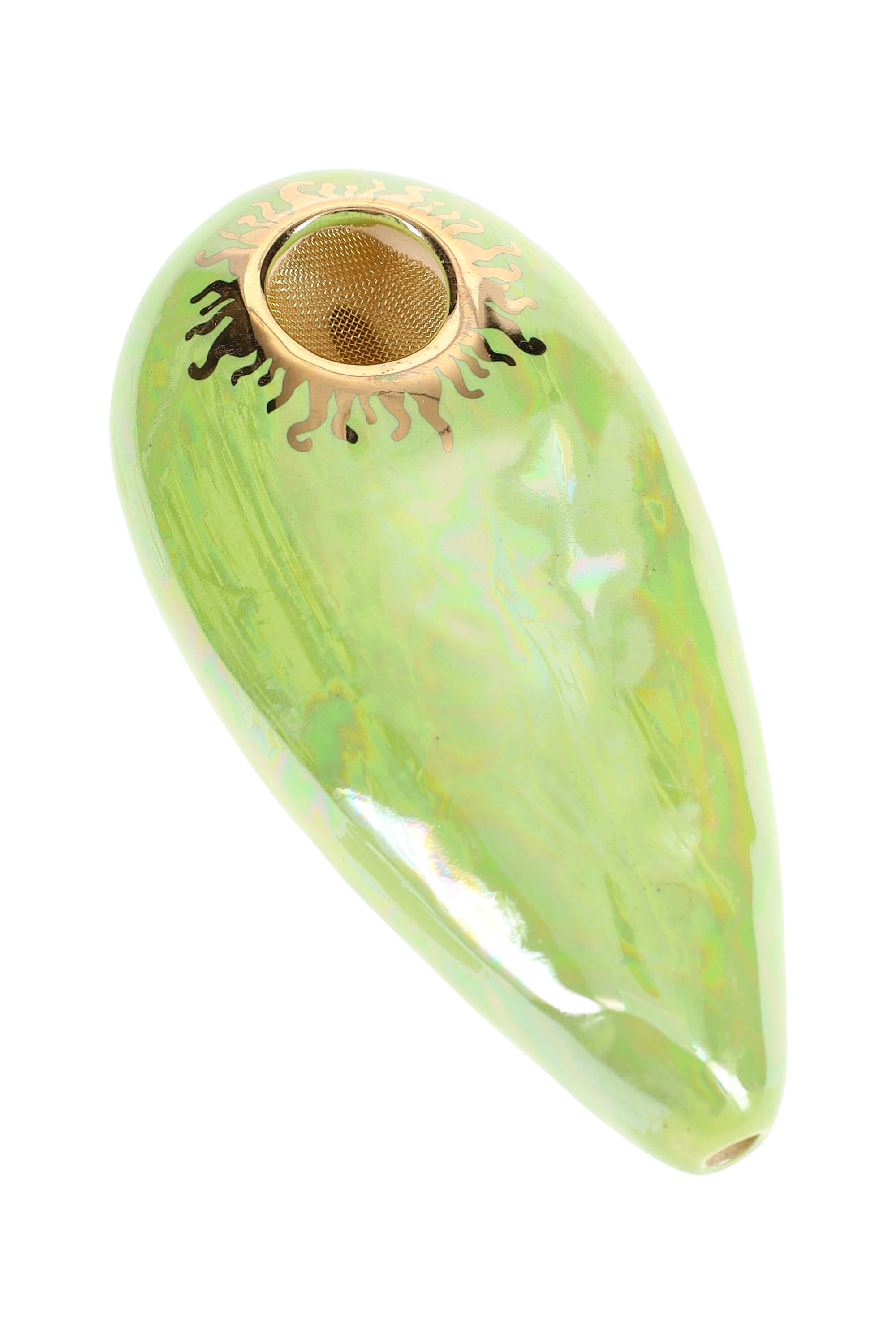 Ancient Creations Ceramics Oval Hand Pipe – Brass Screen – Made in USA by Smoke Drop - view 18 | Buddy Brandz
