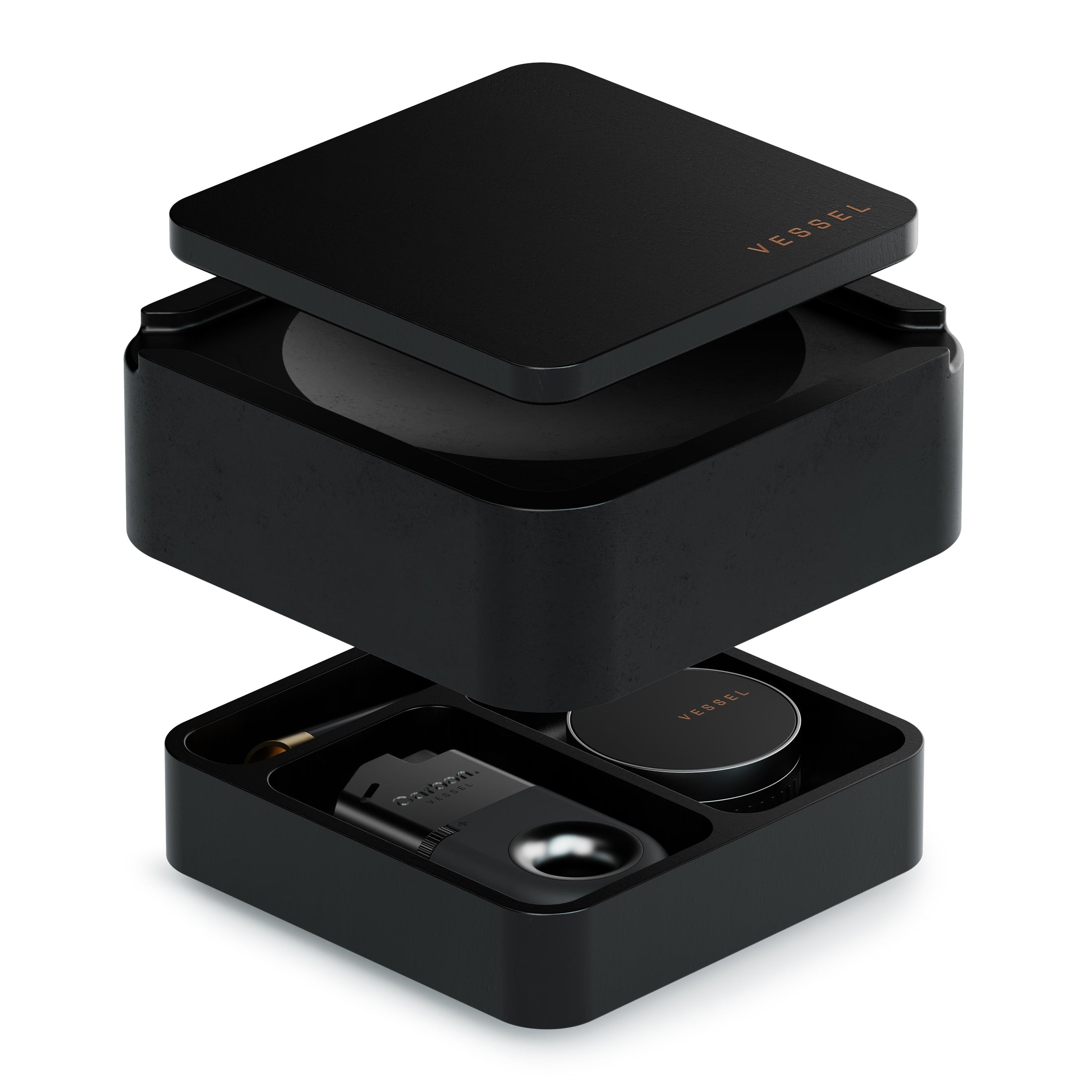 Vessel Ash [Black] Ultimate Ashtray and Storage by Smoke Drop | Buddy Brandz