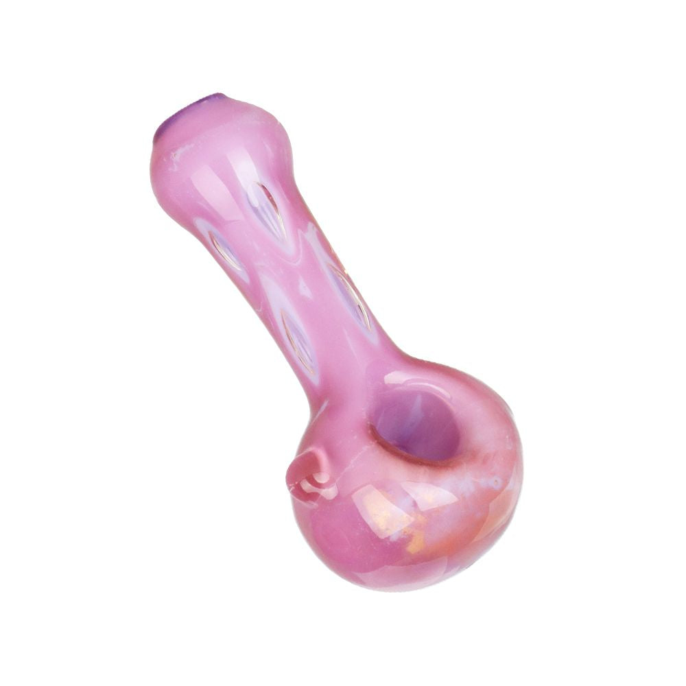 4CT BUNDLE - Milky Spotted Glass Spoon Pipes - 3.75"-4" / Assorted Colors and Styles