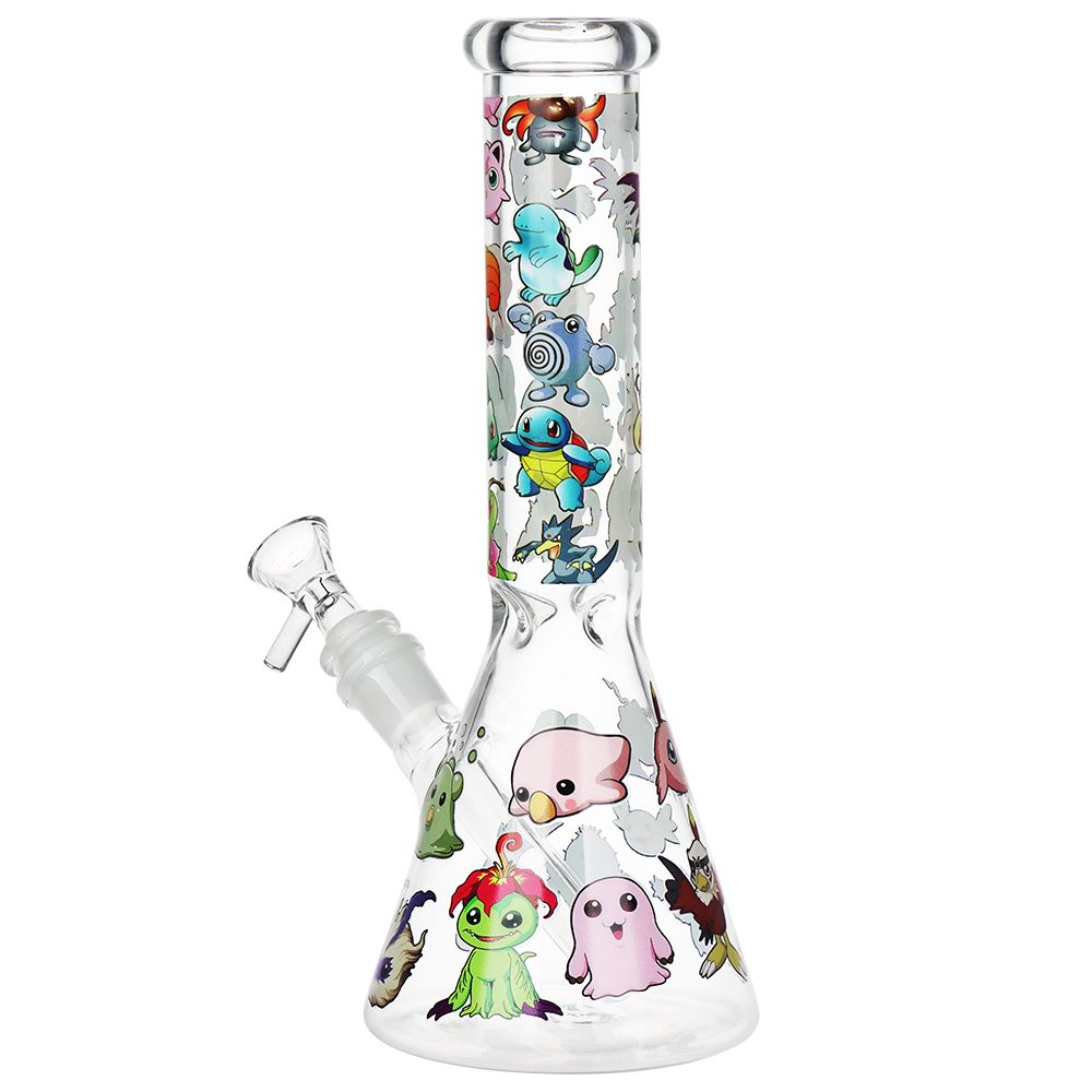 Pocket Monsters Beaker Glass Water Pipe - 10" / 14mm F by Smoke Drop | Buddy Brandz