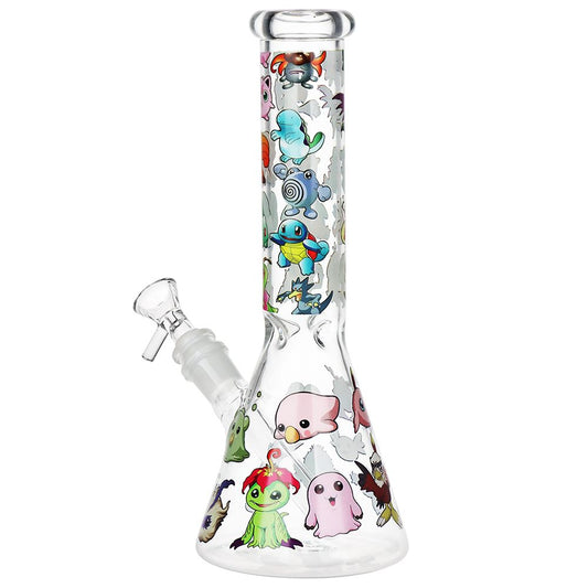 Pocket Monsters Beaker Glass Water Pipe - 10" / 14mm F by Smoke Drop | Buddy Brandz | Buddy Brandz