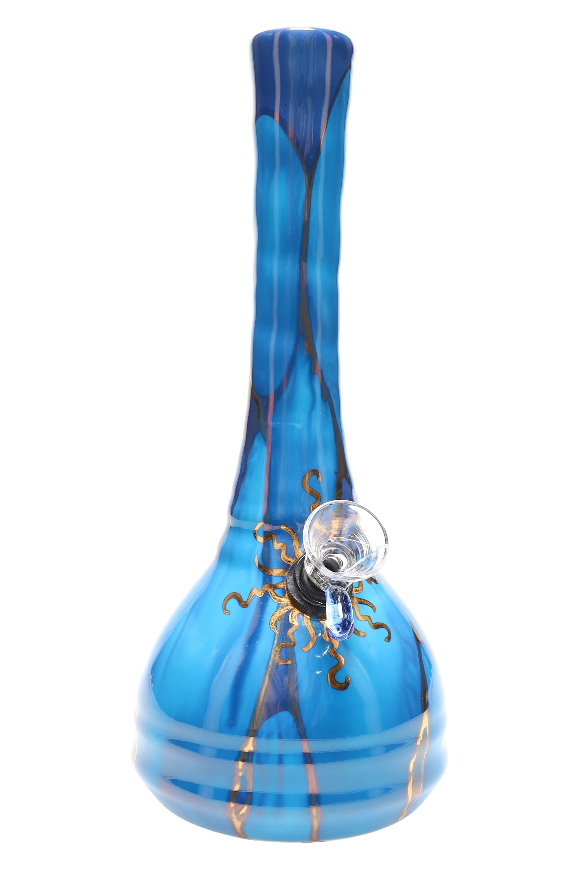 Ancient Creations Gold Sunburst Ceramic Beaker Bong - Made in USA by Smoke Drop - view 9 | Buddy Brandz